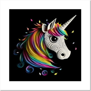 Paperdesign Art Of A Cute Unicorn 2 Posters and Art